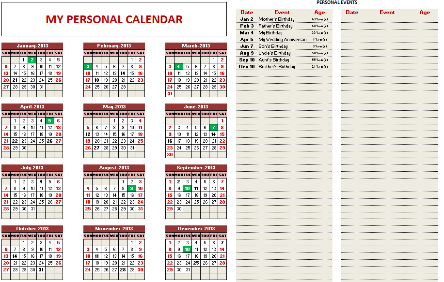 Customized Calendar â Crafthubs